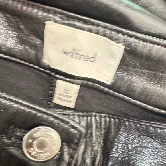 Wilfred Black Leather Pants Stretch High Waist Straight Leg Womens Size 12 - Picture 10 of 13